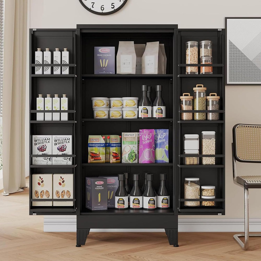 47.2" H Tall Metal Kitchen Pantry Storage Cabinet, Freestanding Storage ...