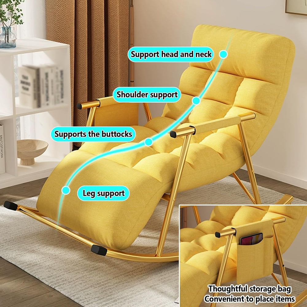 Leisure Rocking Chair and Footstool Set,Modern Living Room Rocking Chair with...