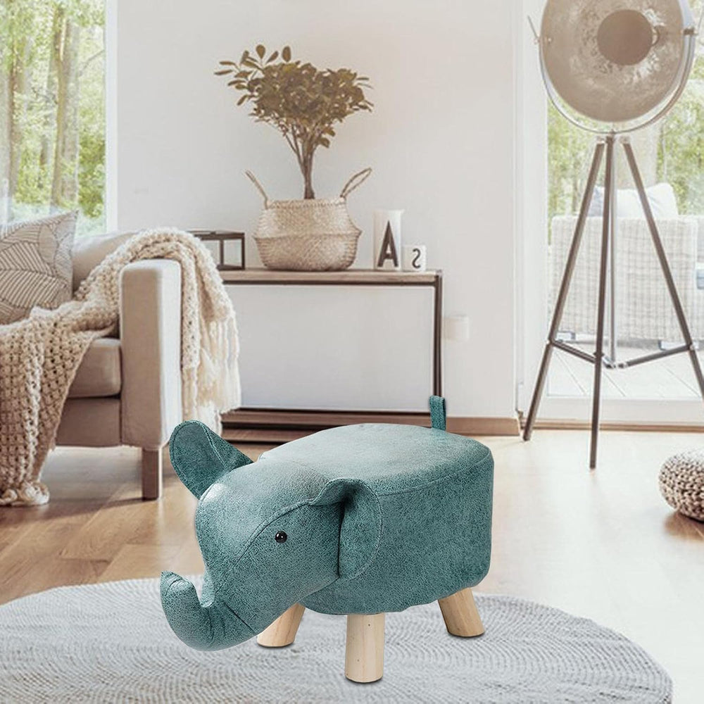 Animal Footstool Elephant Bench, Portable Shoes Changing Cute Storage, Wood O...