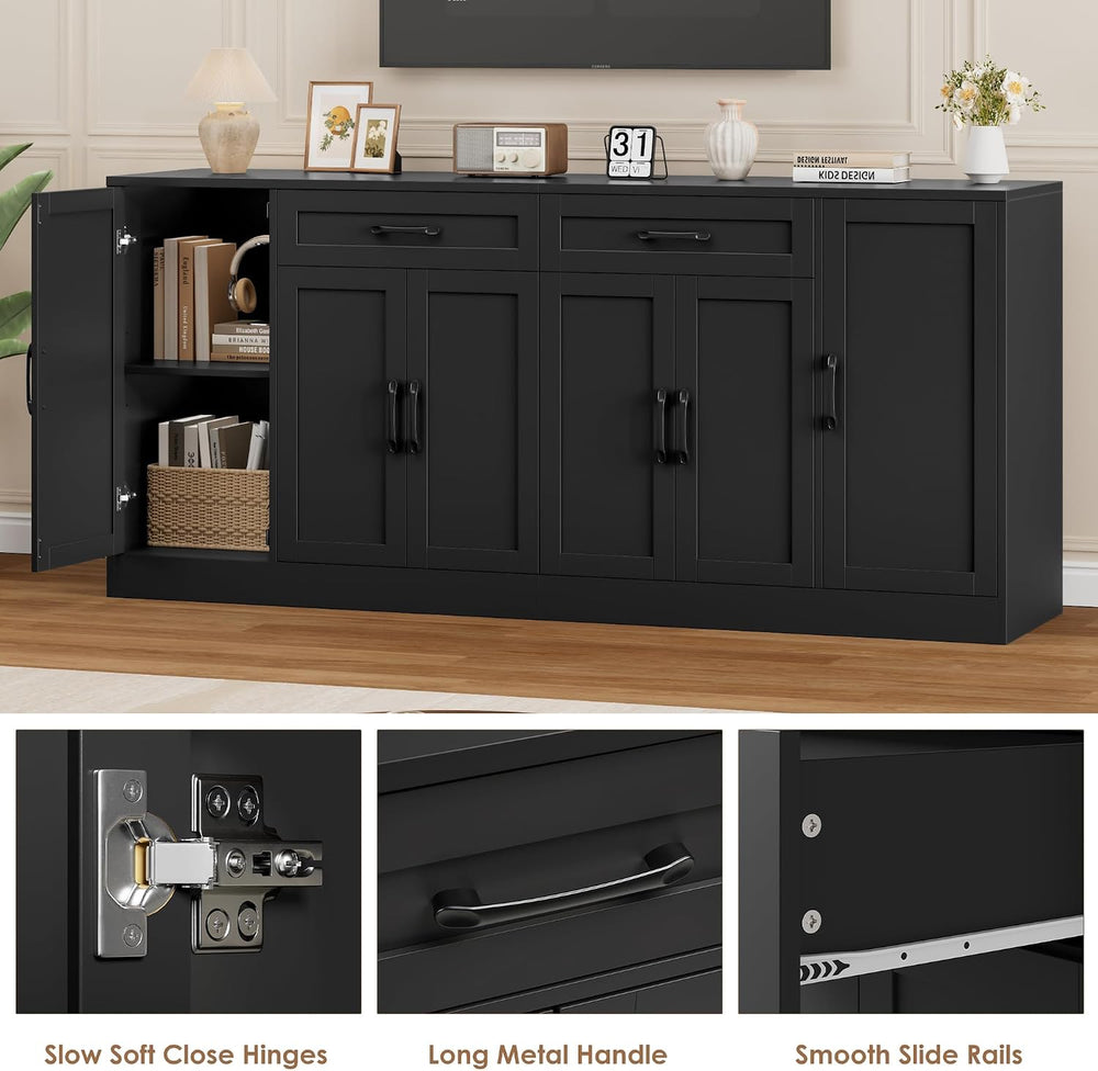 BOTLOG 71” Large Buffet Cabinet with Storage, Sideboard Buffet Cabinet with A...