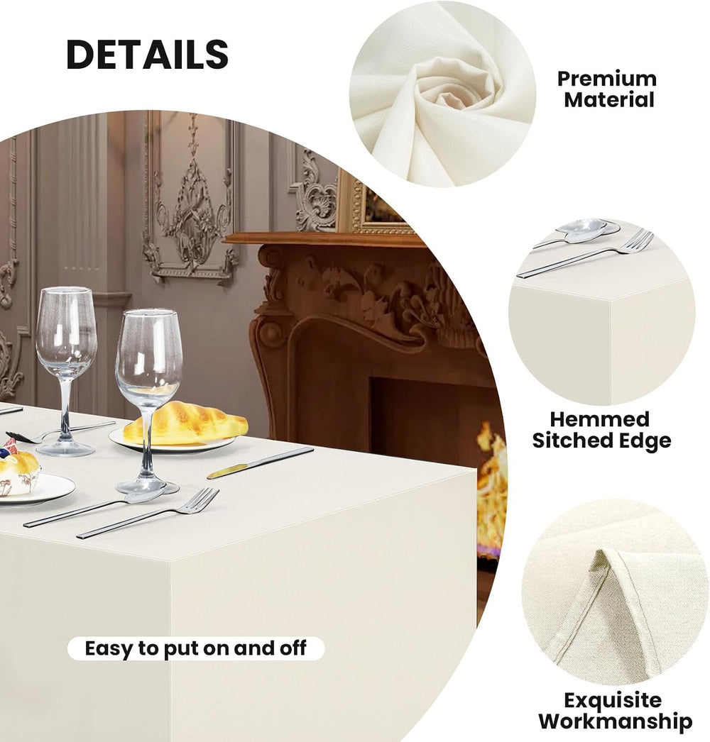 Ascoza 2 Pack Fitted Tablecloth for 6 Foot Rectangle Tables 72 x 30 Inch Ivor...