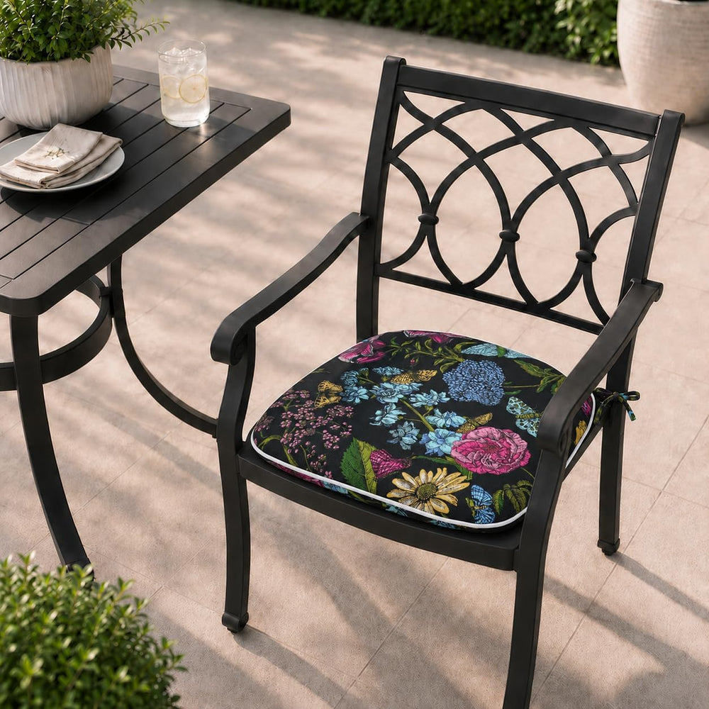 Indoor/Outdoor Chair Cushions 17"X16"X2" with Ties for Dining ...