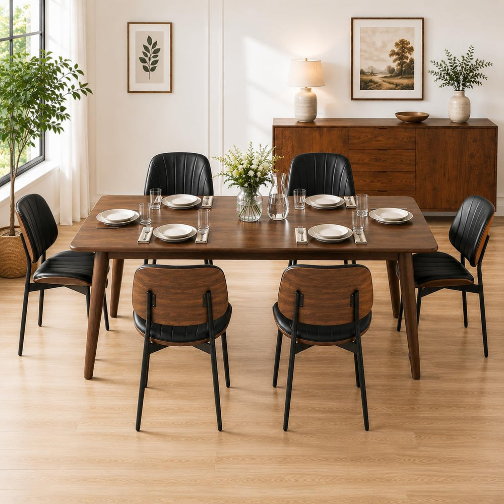 YaFiti Dining Chairs Set of 4, Mid Century Modern PU Leather Kitchen Chairs