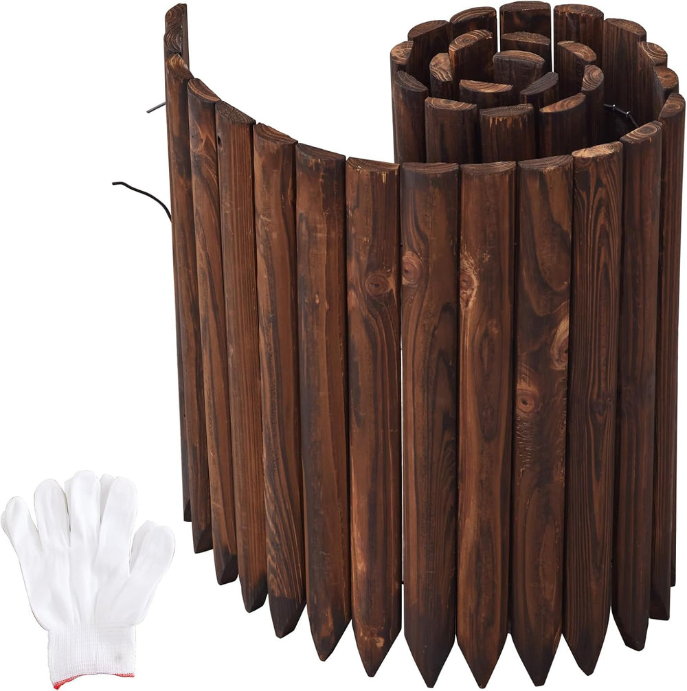 Garden Border Edging Wood Fence Landscape Edging Border Wooden Landscape Edgi...