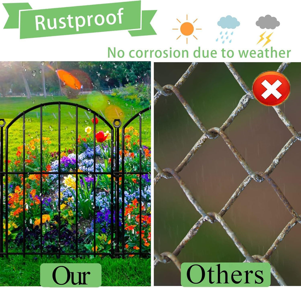Decorative Garden Fence 17in(H)x13in(W), 26 Pack Rustproof Metal No Dig Fence...