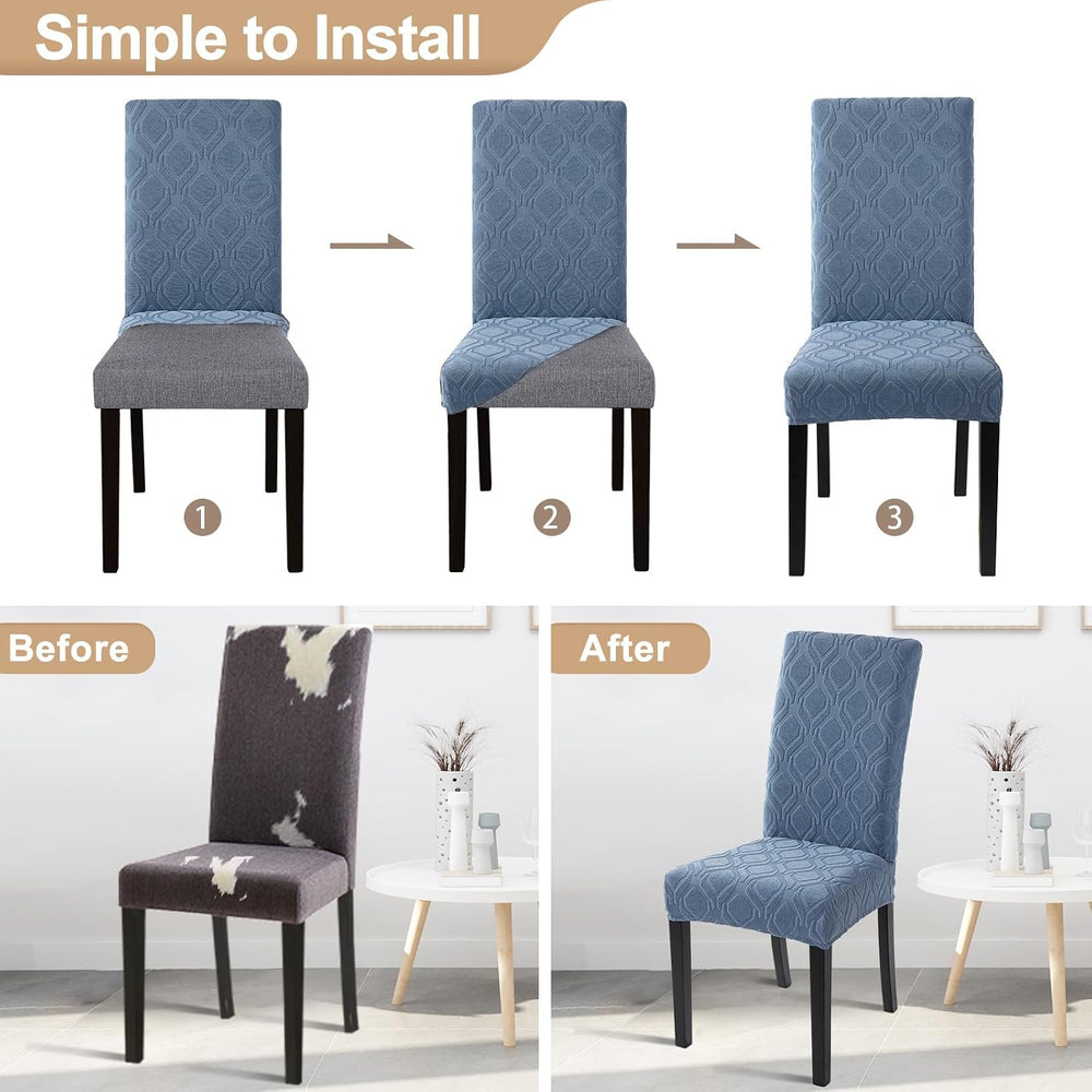SearchI Dining Room Chair Covers Set of 4, Stretch Jacquard Parsons Chair Sli...