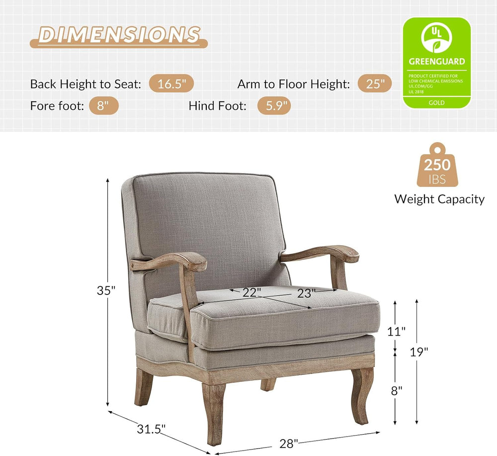 HULALA HOME Mid-Century Modern Accent Chairs Set of 2, Upholstered Lounge Arm...