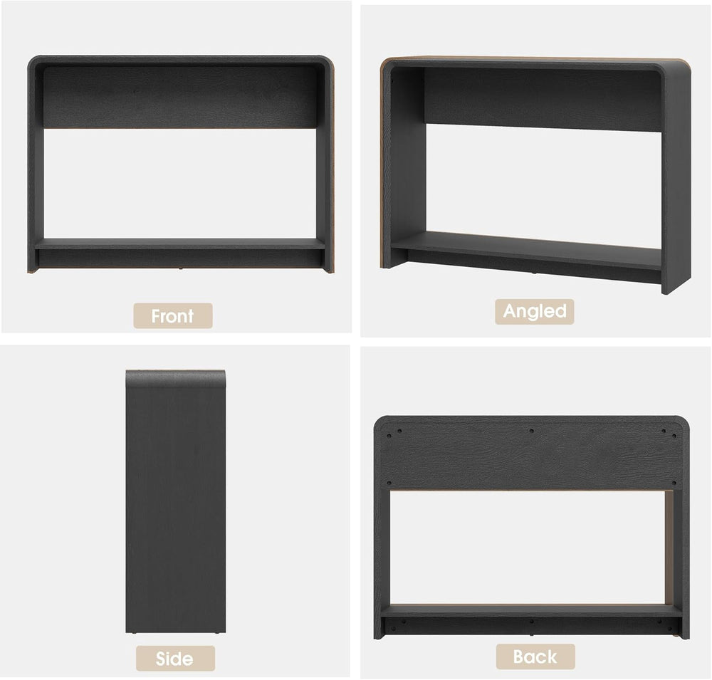 42.3" Modern U-Shaped Console Table, 11.5" Narrow Waterfall Entrywa...