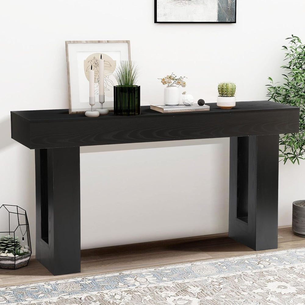 Grepatio 63 Inch Entryway Console Table, Rustic Narrow Sofa Table, Wood Long ...