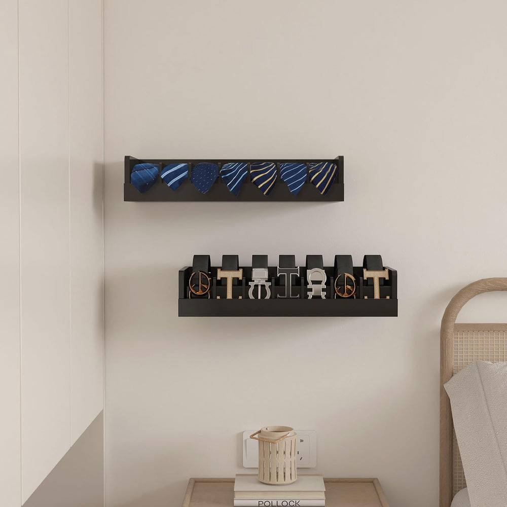 Belt Organizer for Drawer - Bamboo Belt Storage Organizer | Belt Rack for Clo...