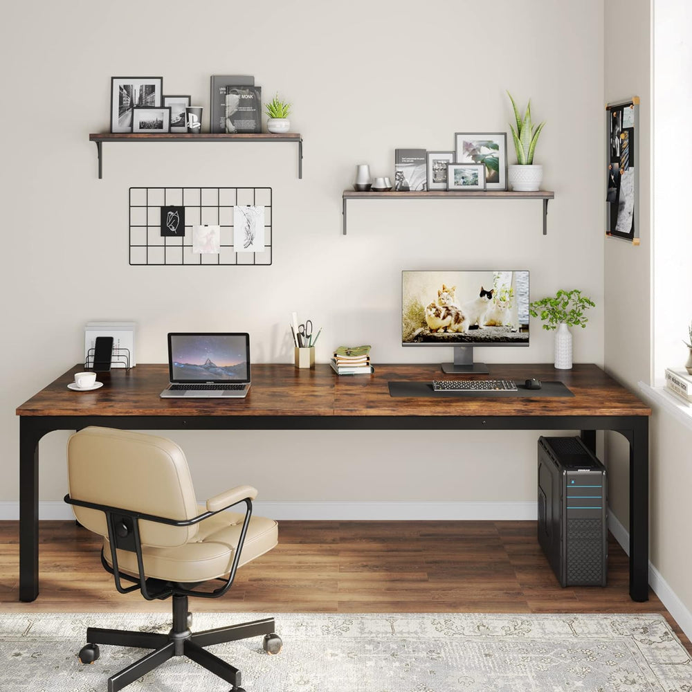 Tribesigns 78.7 Inches Extra Long Computer Desk 2 Person Desk, Double Long De...