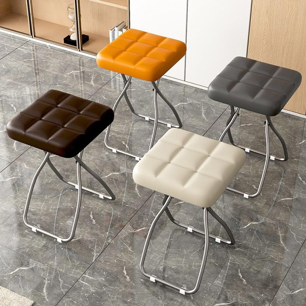 18 Inch Folding Stool, Portable Cushioned Padded Indoor Counter Bar Stools, M...