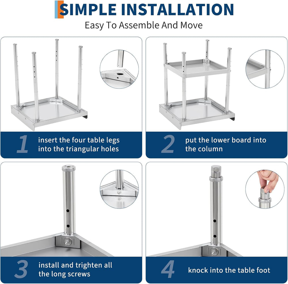 Equipment Grill Stand Table 12x24x30 Inch Stainless Steel NSF Certified 400 L...
