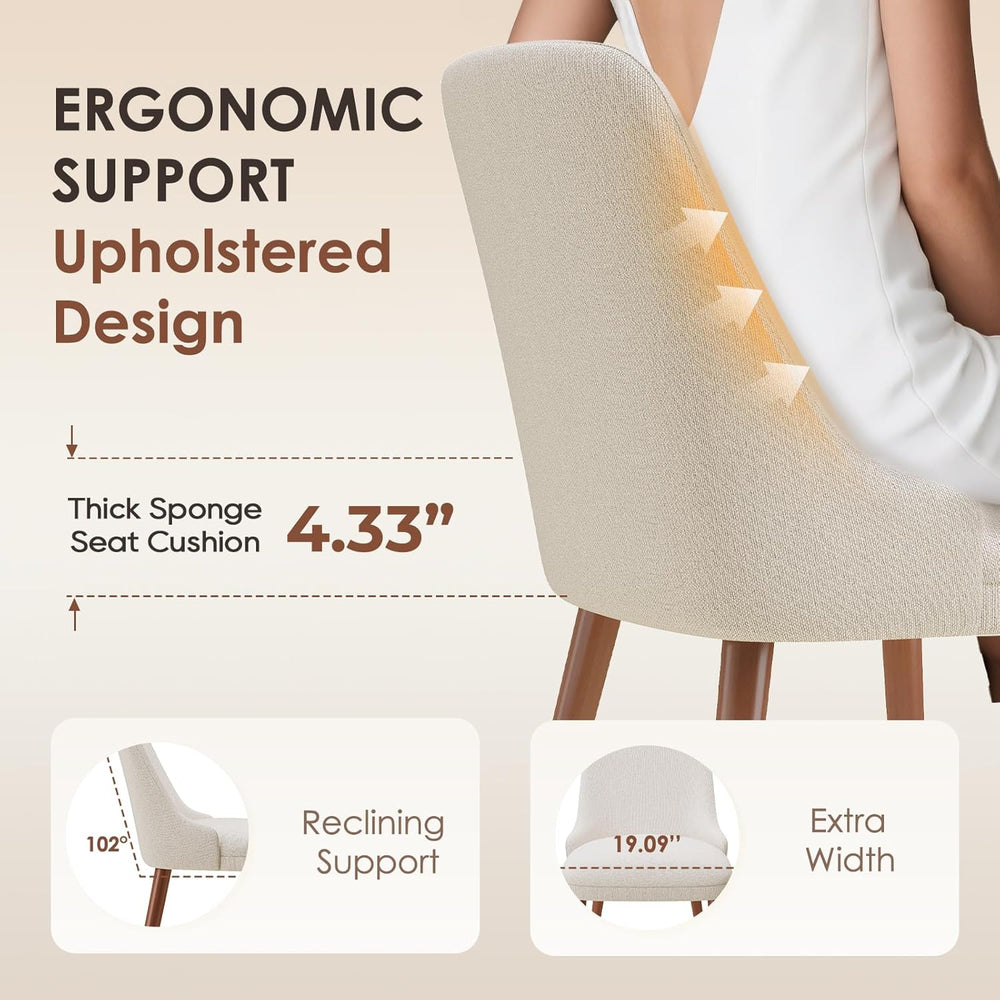 MALOL Upholstered Dining Chairs Set of 4, High-Back Dining Room Chair with Wo...