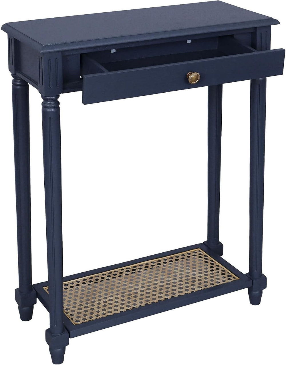 East at Main Lenora Navy Narrow Console Table for Entryway with Drawer | 23.7...
