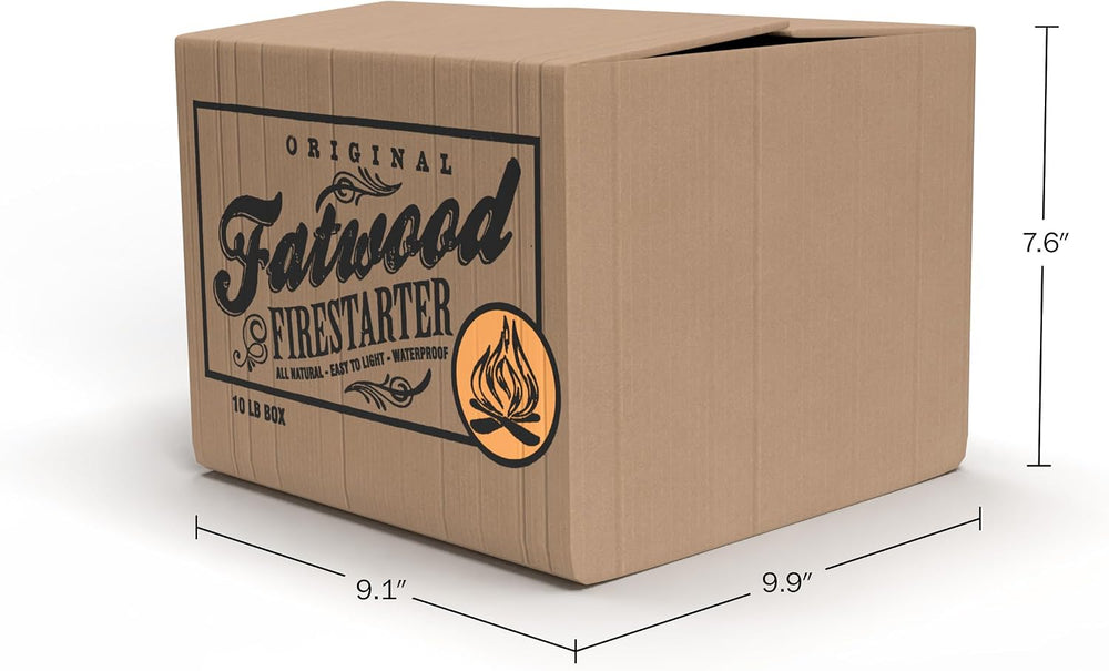 Fatwood Fire Starter Sticks 10lb Box - Indoor or Outdoor 100% All Natural Pin...