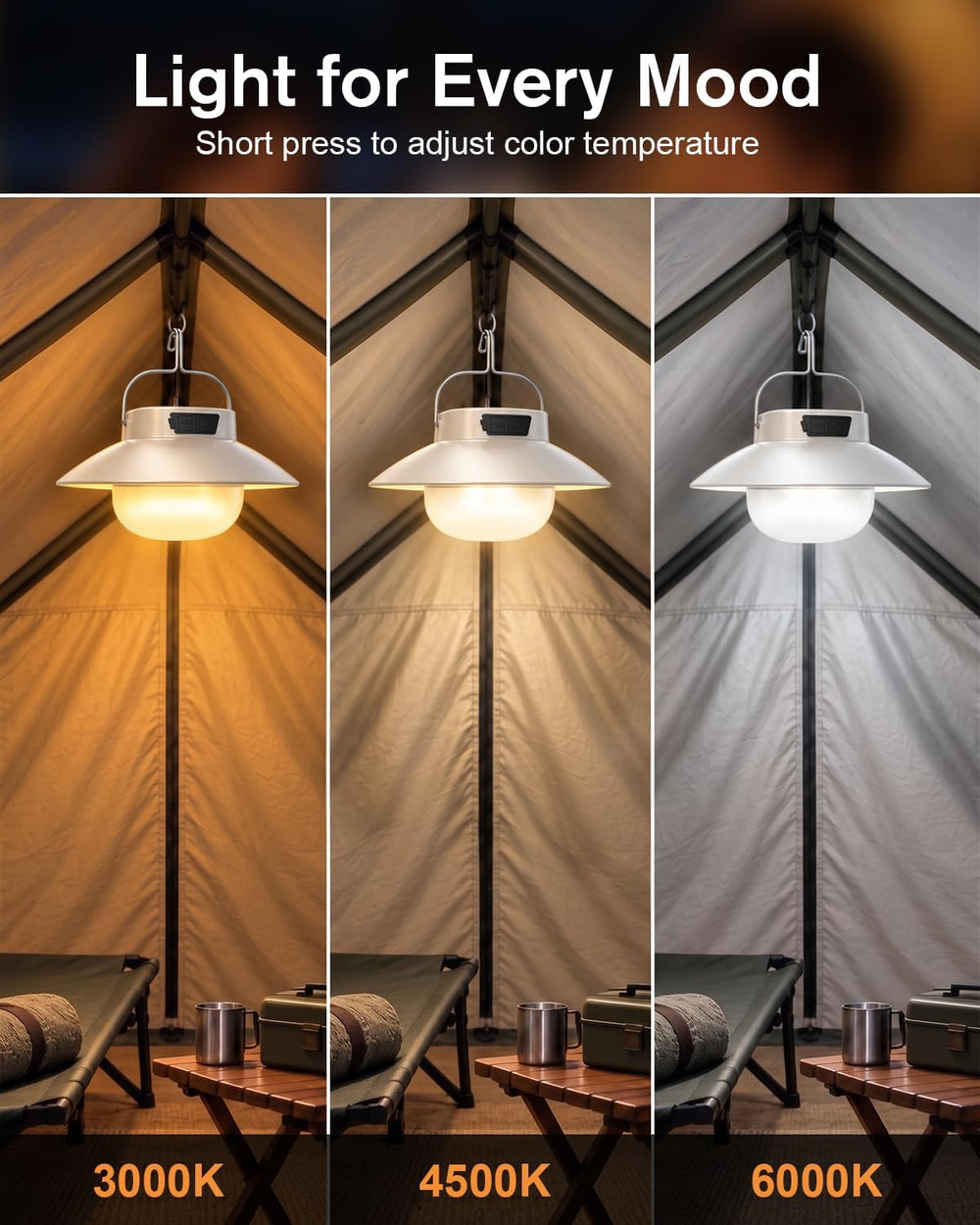 Rechargeable Camping Lantern, 960 Lumens LED Camping Light with Magnetic Base...