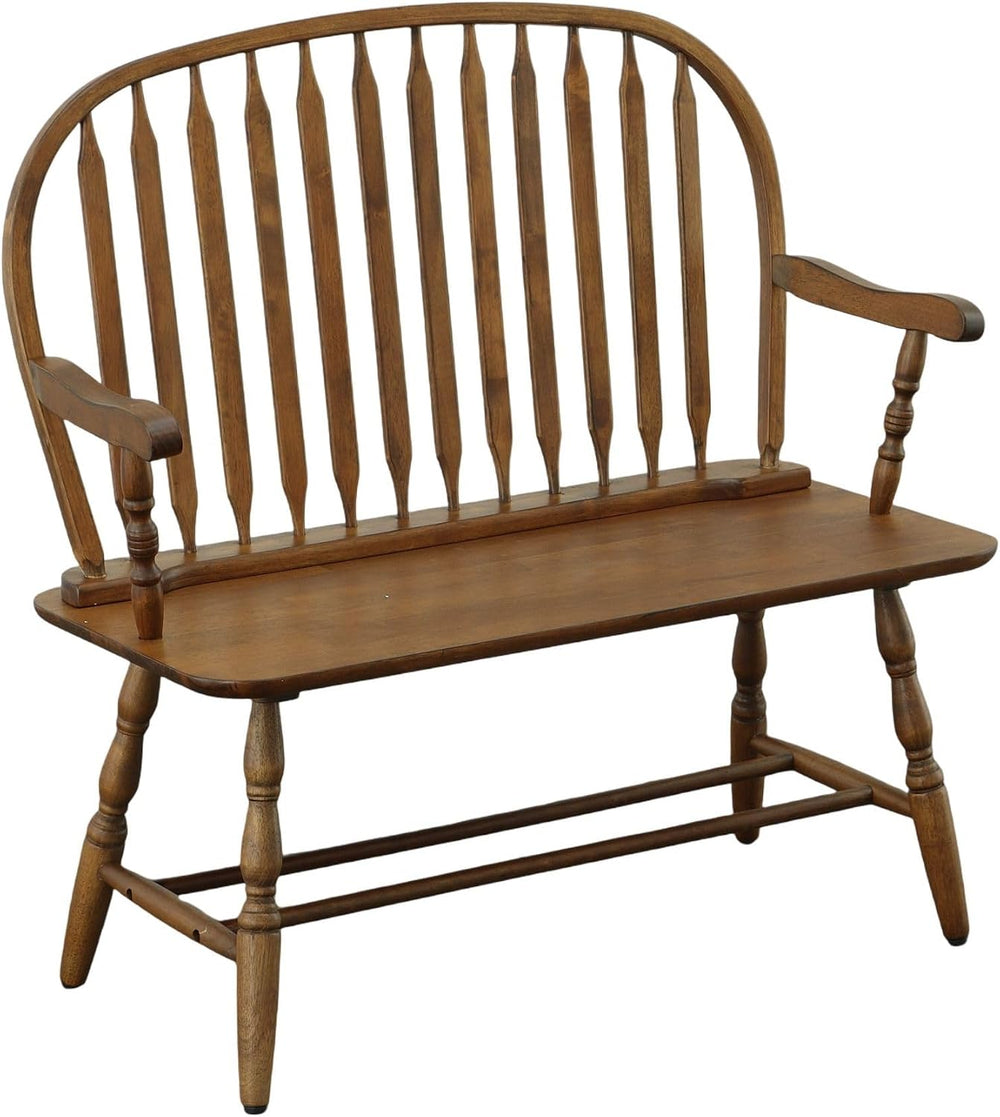 Carolina Chair & Table Farmhouse Windsor Bench – Traditional Style Spindl...