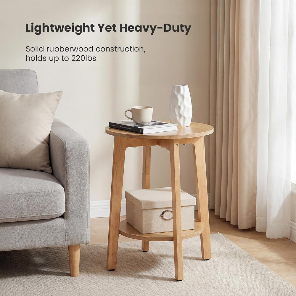 DUMOS Small Round End Tables Set of 2 for Living Room, Small Spaces