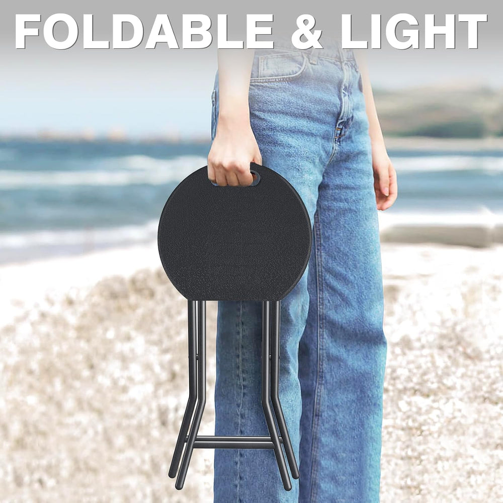 Portable Folding Chair with Handle, Heavy Duty Round Fold Stool Chair | 500lb...
