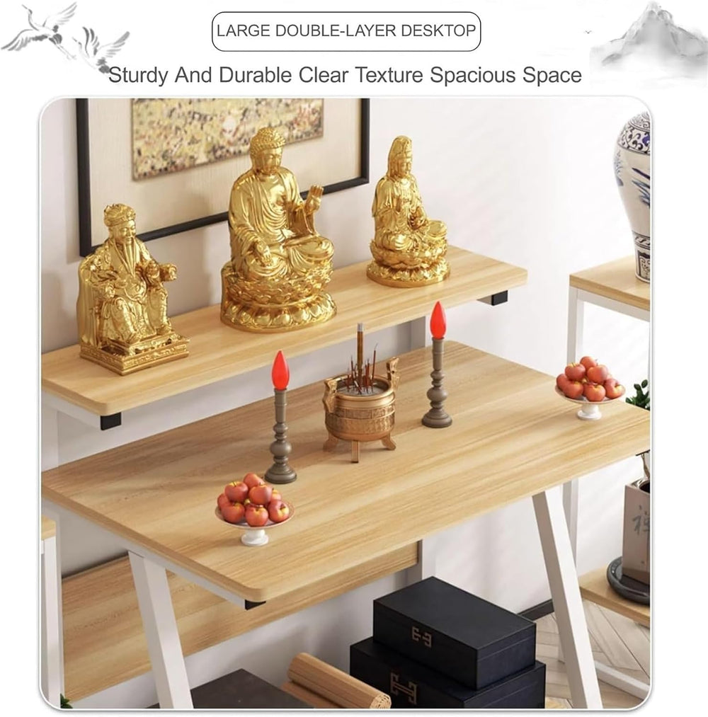 Altar Table, Stand Meditation Prayer Table Altar Cabinet for Homes Temples An...