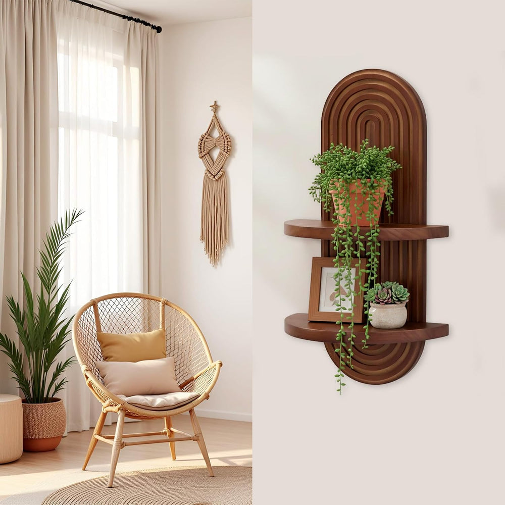SweetSage Mordern Wall Shelf with Arched Mid Century Art Boho Decor Design Fl...