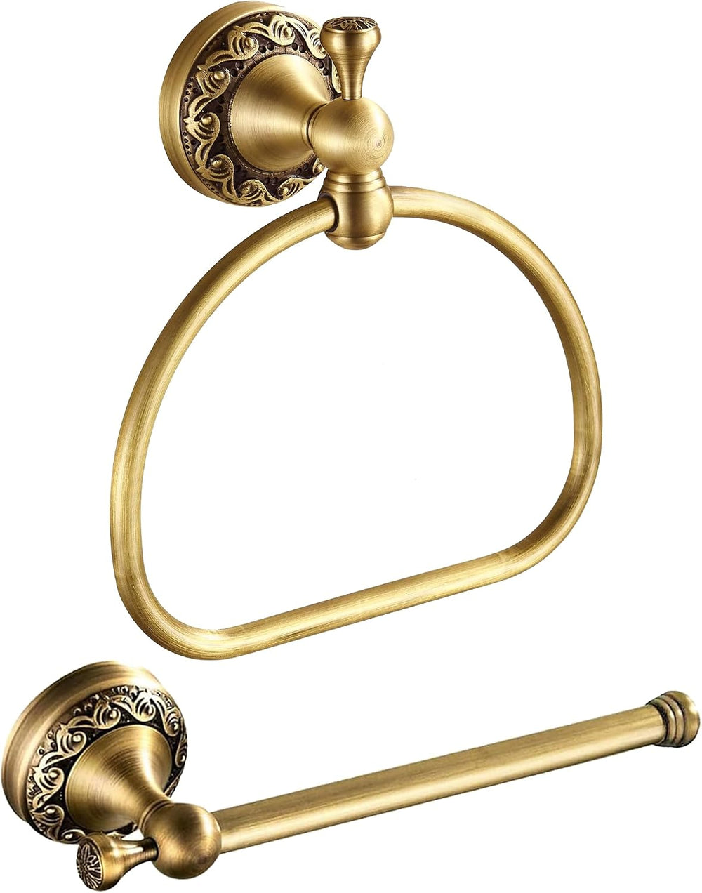 Antique Brass Toilet Paper Holder Towel Ring, Bathroom Hand Towel Holder Wall...