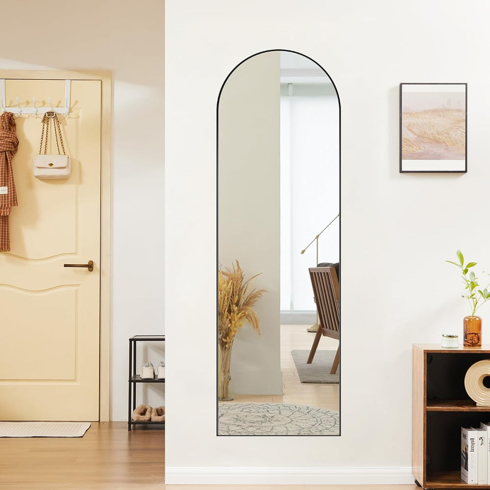 OLIXIS Arched Full Length Mirror with Stand, 60"x16" Full Body Mirror