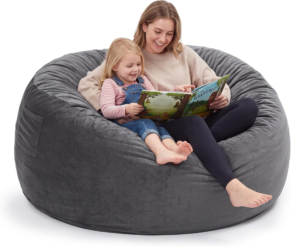 Kromax Bean Bag Chair with Filling Included, Large 4FT Comfy Bean Bag Chairs ...