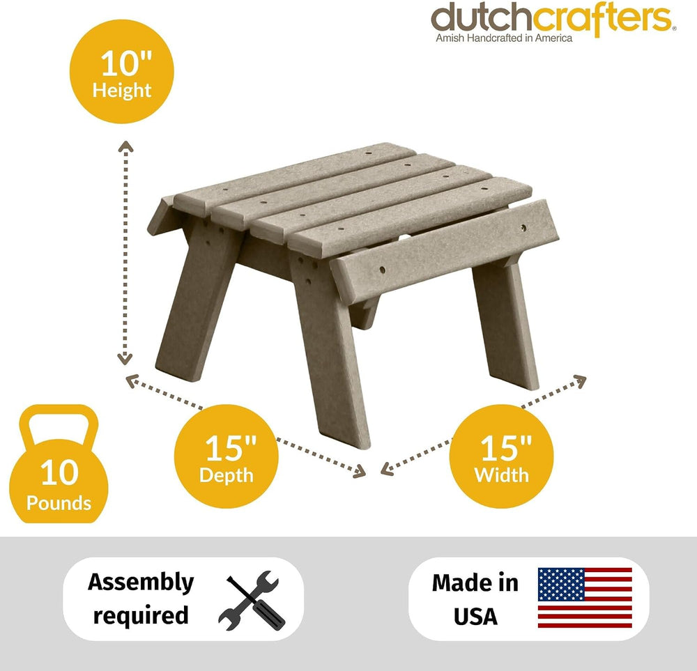 DutchCrafters Poly Outdoor Footstool - Amish Made Outdoor Furniture, Earth-Fr...
