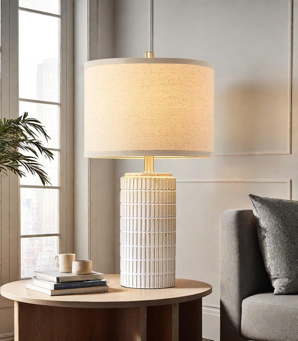 AIEAMPDO 23'' Set of 2 Modern Ceramic Table Lamps for Living Room Bed...