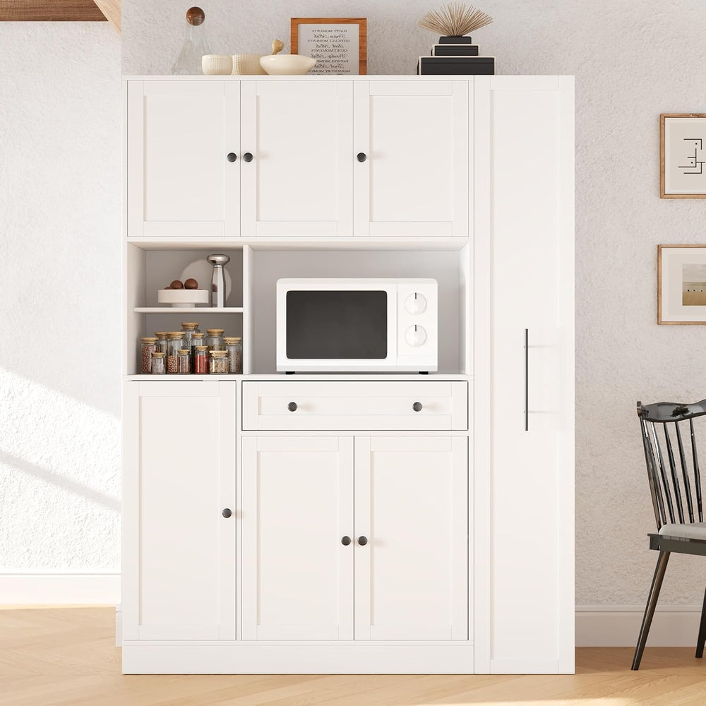 Merax 70'' Tall Traditional Freestanding Buffet with Hutch, Large Kit...
