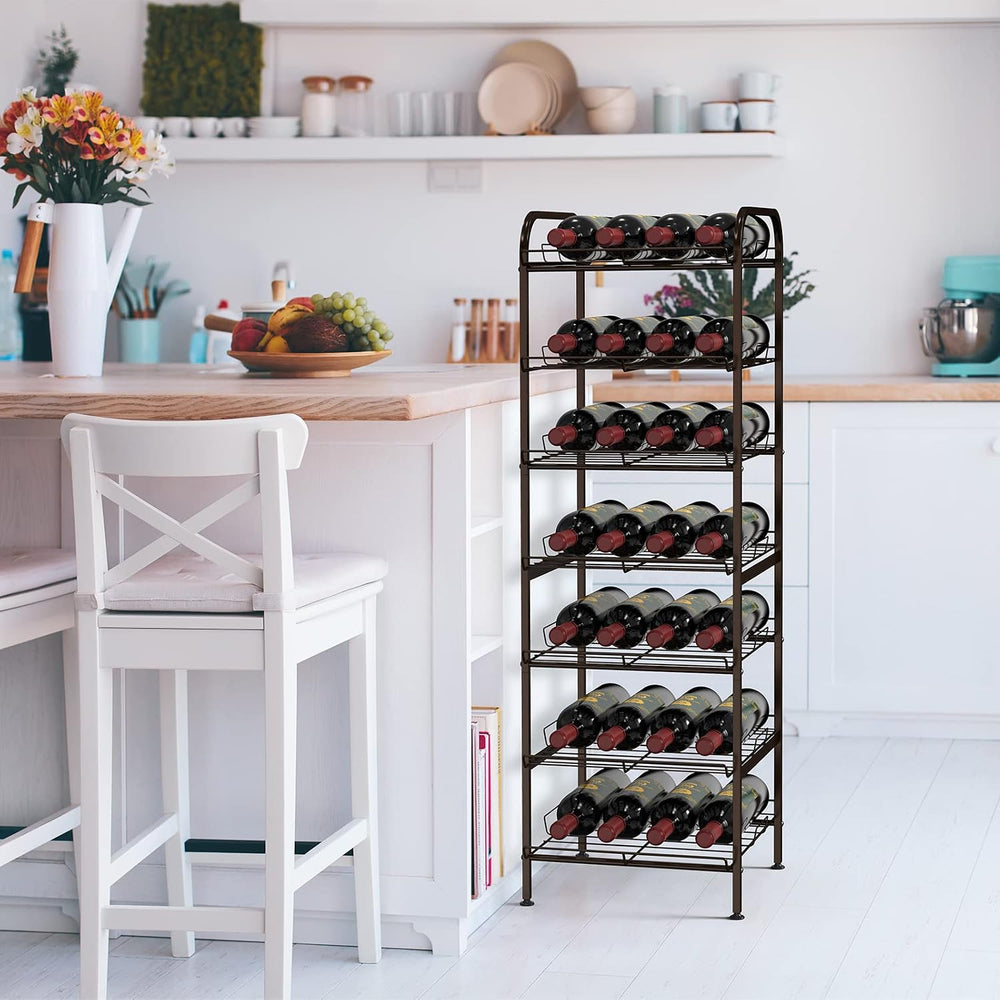 smusei Water Bottle Organizer 7 Tier Free Standing Vertical Metal Water Bottl...