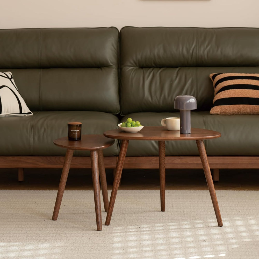 Small Oval Coffee Table, Mid Century Modern Coffee Table for Living Room, 100...