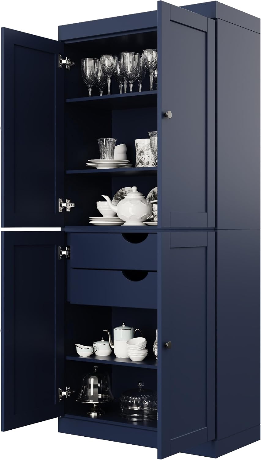 Palace Imports Solid Wood Kitchen Pantry Cabinet - 71.5" Tall x 32"...