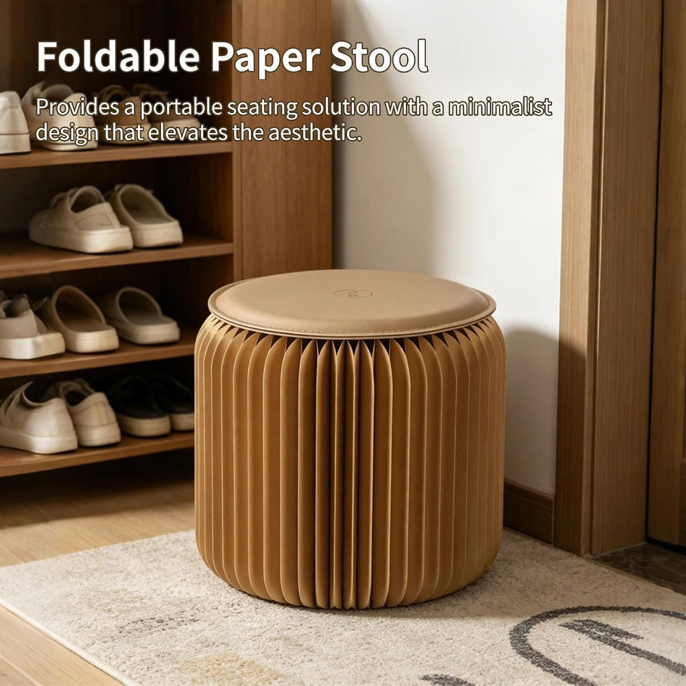 Paper Folding Stool, 12 Inch Kraft Paper Honeycomb Design Stool, 661 Lbs Load...