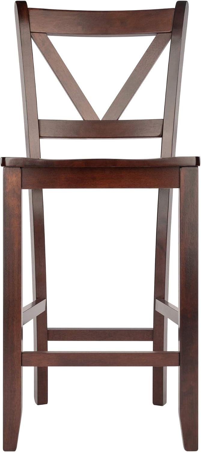 Winsome Lynnwood Collection 3 Piece Drop Leaf Table with 2 Counter V-Back Sto...