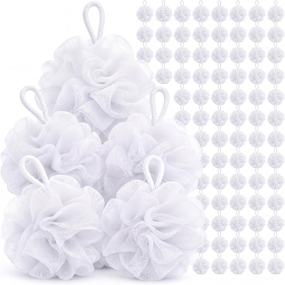 200 Pcs Loofahs Bulk Bath Sponge Shower for Body, Pure White
