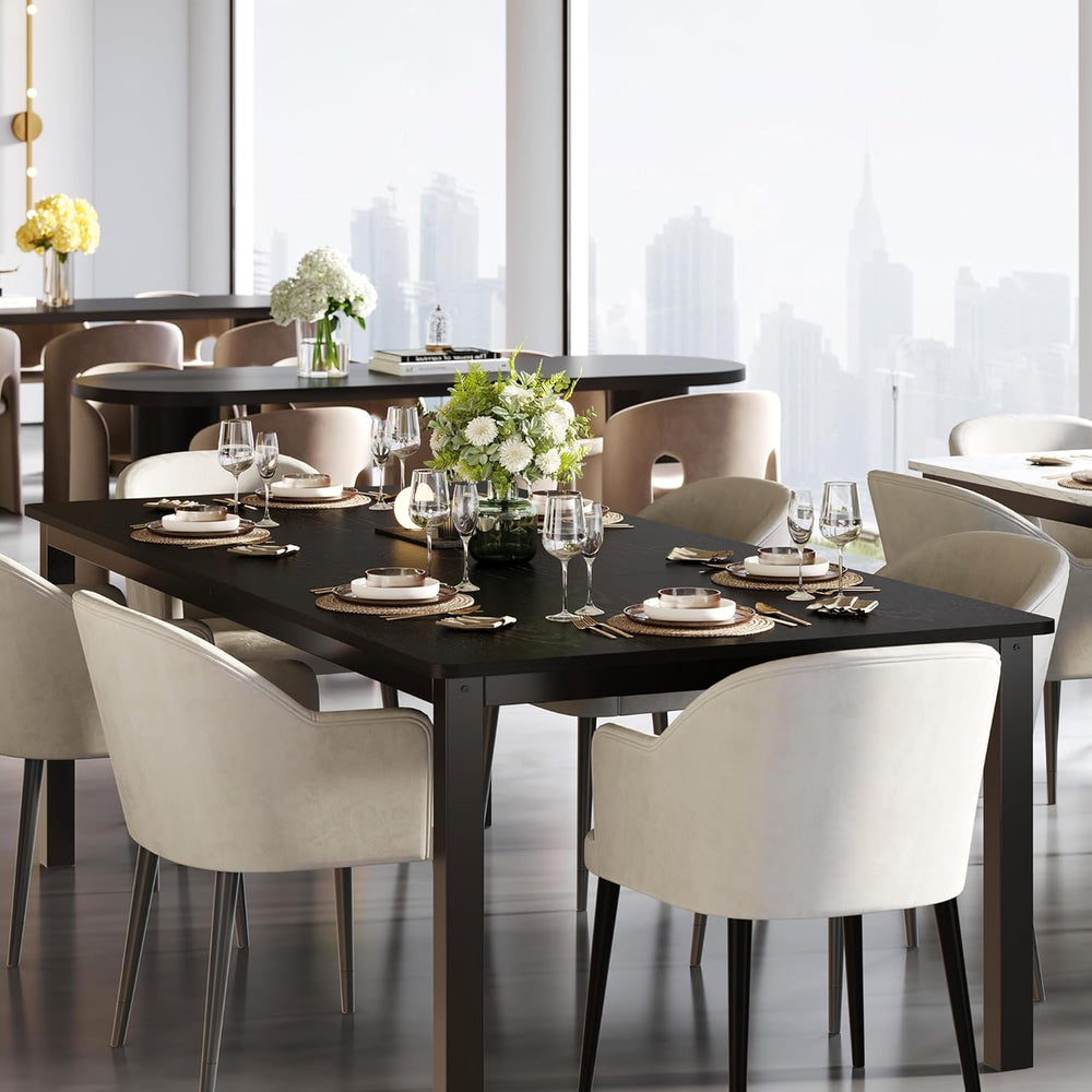 GarveeHome 70.8 in Industrial Dining Table for 6, Wooden Long Dinner Table wi...