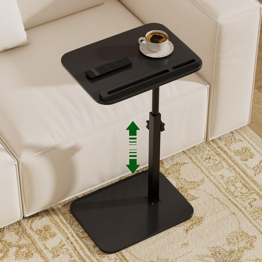 Adjustable End Table for Couch, 360ยฐ Swivel C Shaped Side Table with Height A...