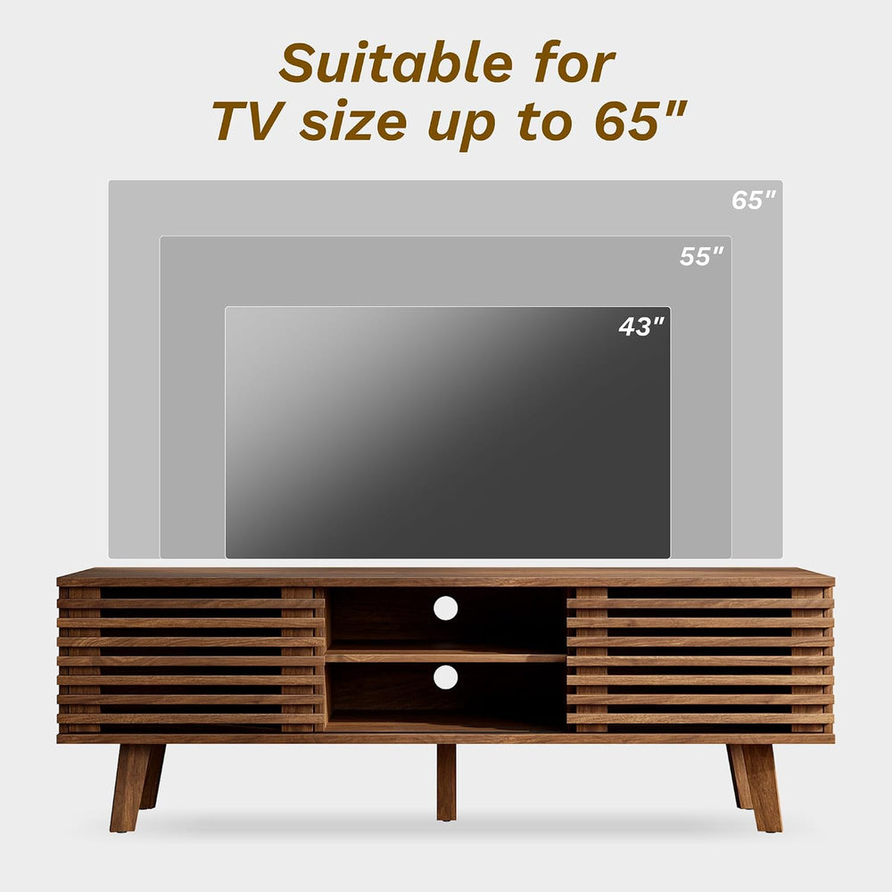 Furniway Living Room Table Sets of 2, Mid Century Coffee Table and TV Stand, ...