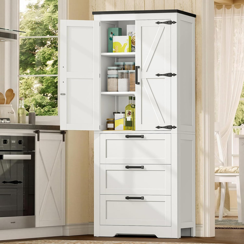 TEENFON Storage Cabinet with Doors & Adjustable Shelf