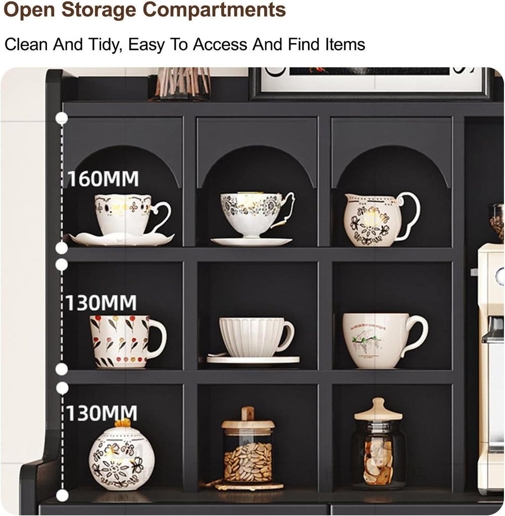 Kitchen Pantry Cabinet, Farmhouse Pantry Storage Cabinet, Freestanding Kitche...