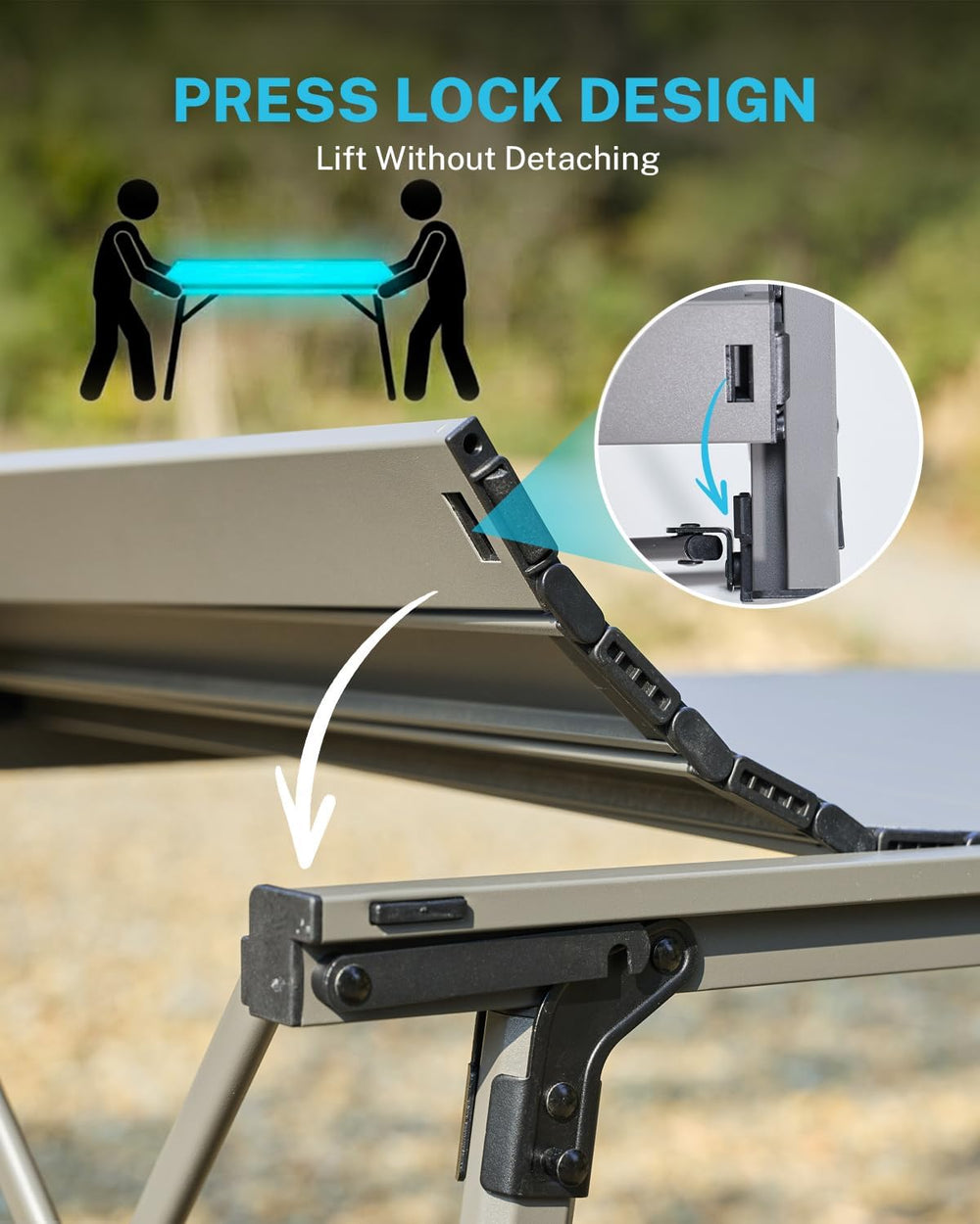 Gonex 50" Camping Table, Roll Up Aluminum Folding Picnic Beach Table | A...