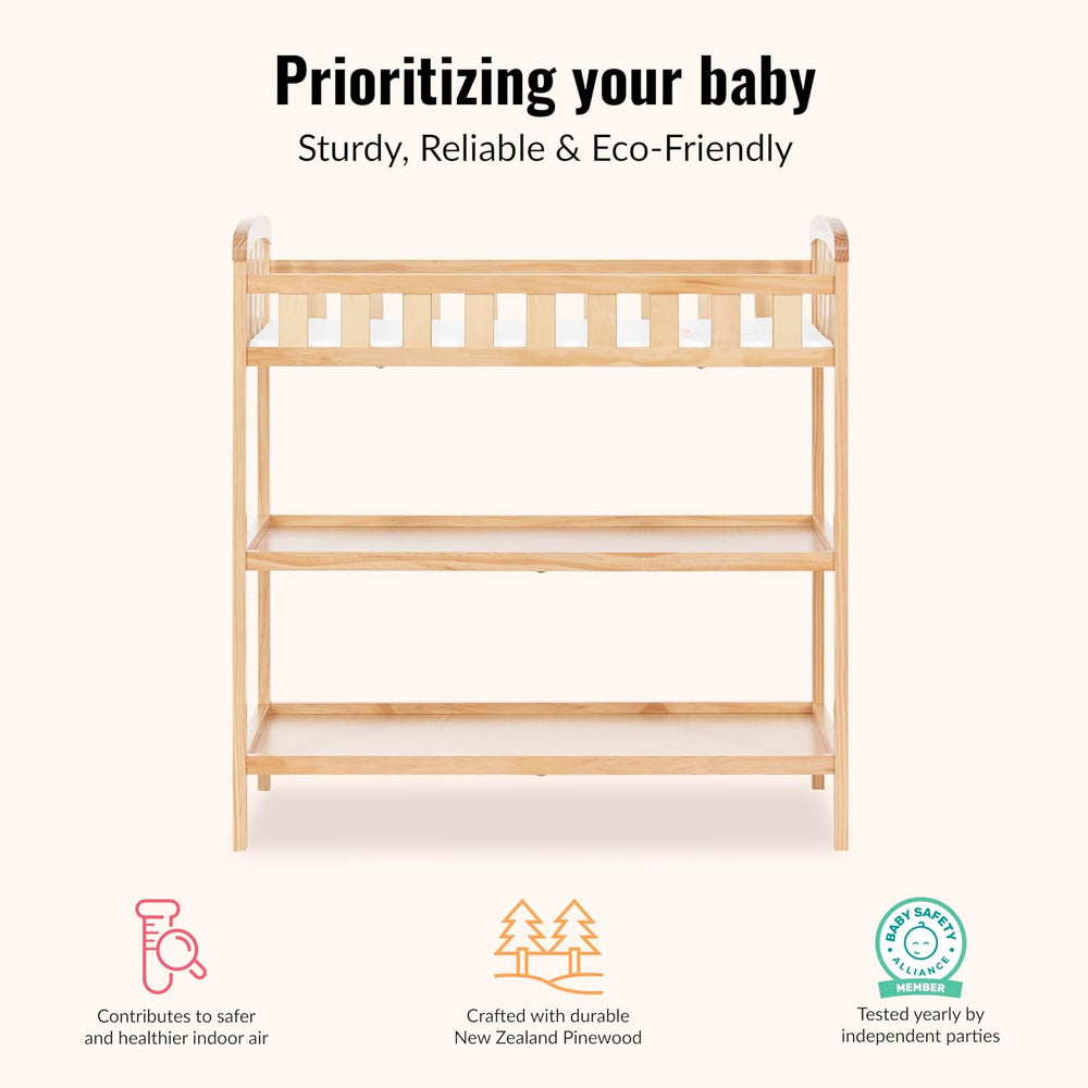 Dream On Me Emily Changing Table, Compact and Portable Solid New Zealand Pine...