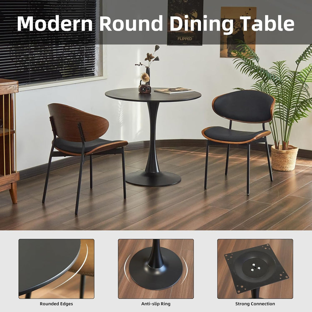 Round Dining Table, 24" Circle Tulip Table with Thickened Tabletop &...
