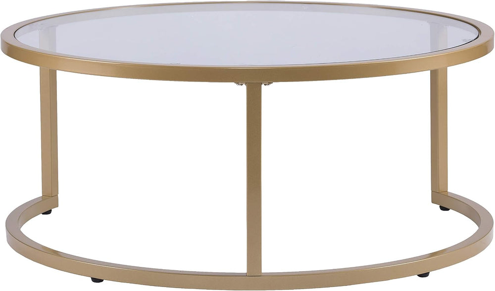 SEI Furniture Evelyn Glam Nesting Coffee Table 2-pc Set, Gold