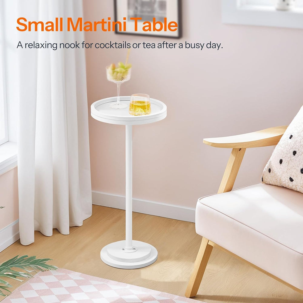 HOOBRO Small Round Side Table, Drink Table, Coffee Martini Table with Pedesta...