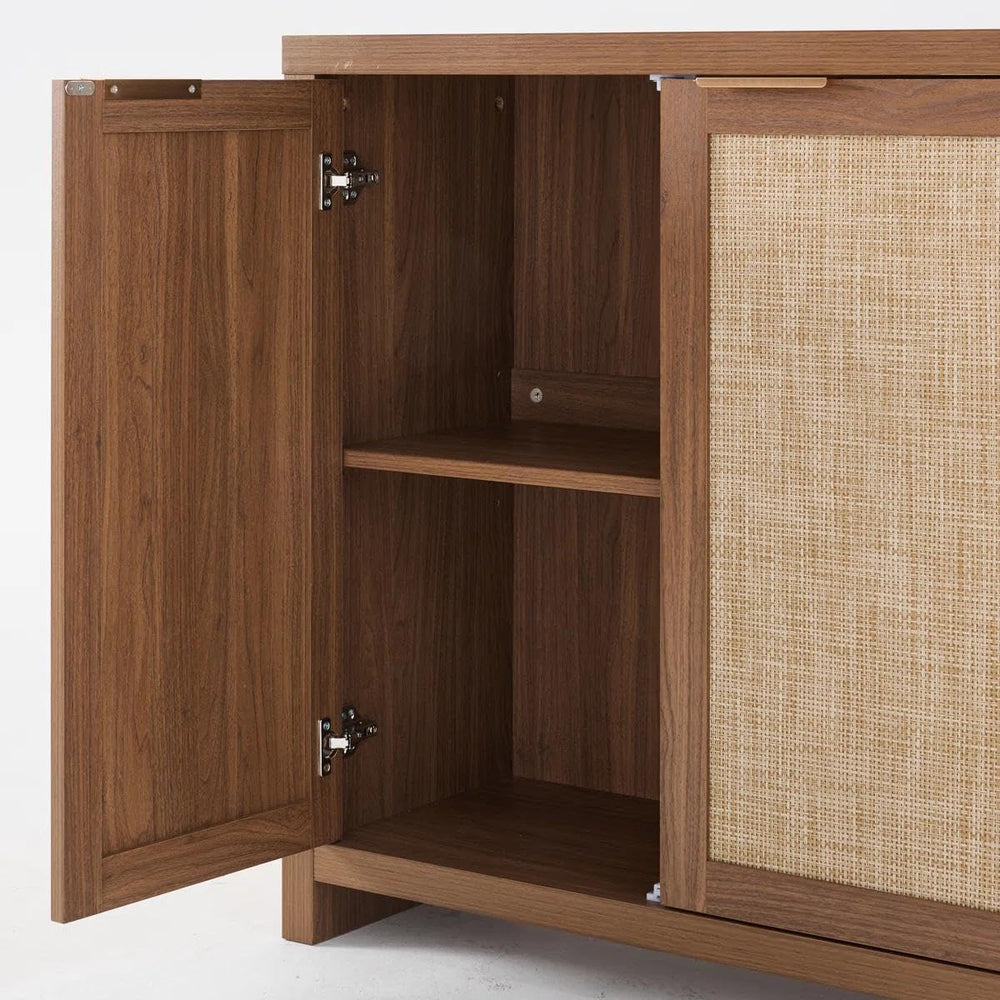 OAKHAM HOME Rattan Sideboard Cabinet with Storage, Buffet Cabinet with 2 Soft...