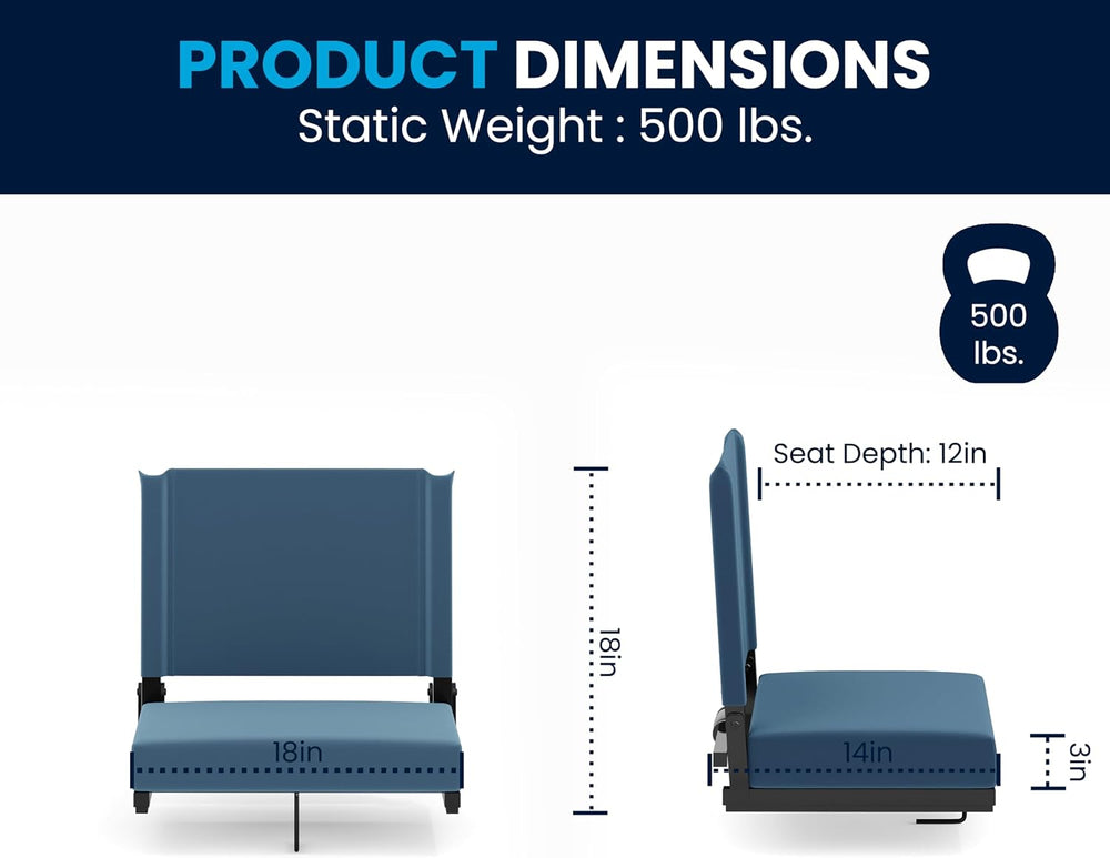 Flash Furniture Grandstand Portable Stadium Seat for Bleachers or Benches, Fo...